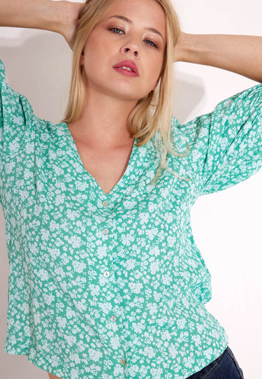 AMANDA BLOUSE - Green flwr