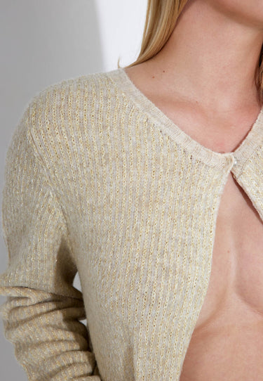 ESTHER CARDIGAN - Beige shimmer