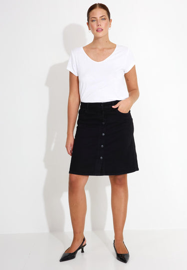 THERESE TWILL SKIRT - Black