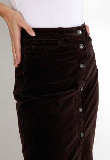 THERESE CORD SKIRT - Coffee