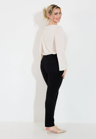 EMILY CROP JAQUARD BYXA - Black