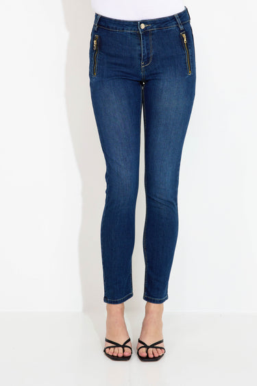ALVA ZIP JEANS - Mid denim