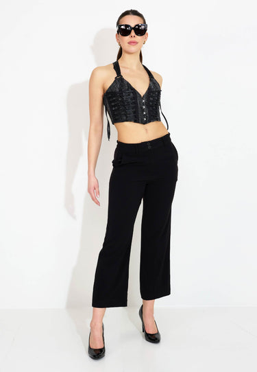 CALLIE CROP BYXA - Black