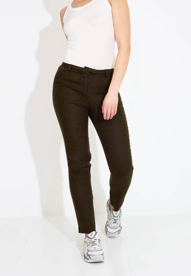 EMILY CROP LINNEBYXA - Black olive