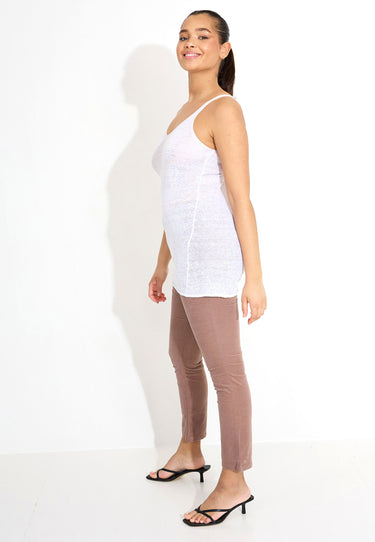 LINEN TANK 09574 - Vit