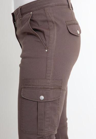 09134 GABARDINE TROUSERS - Brun