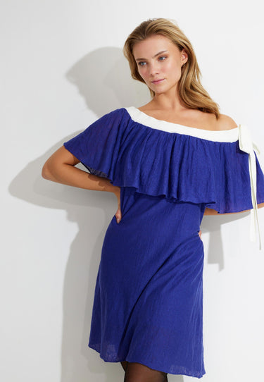 LINEN DRESS - Blå