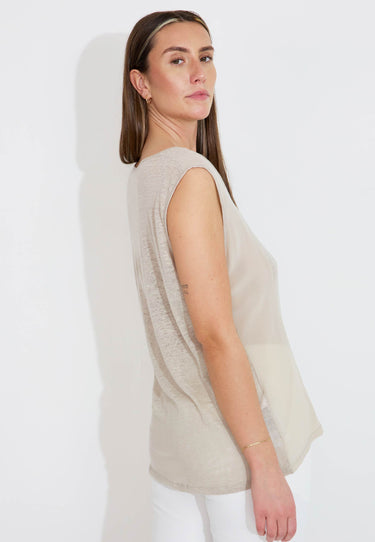 LINEN JERSEY TANK 09062 - Grå
