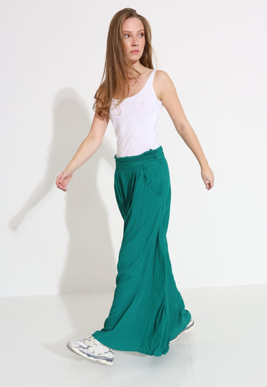 SKIRT WITH POCKETS 09143 - Grön