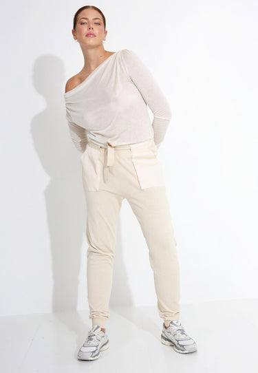 CREPE TROUSERS 09589 - beige