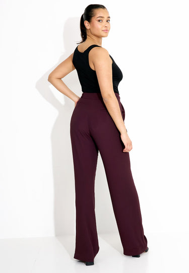 03528 LARGE PANTS - Mörkröd
