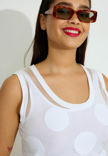 POLKA DOTS SWEATER - Vit
