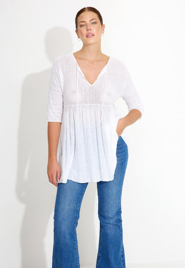 09547 FLAX SWEATER - Vit