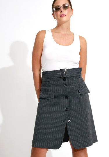 BALDO JERSEY SKIRT - Grå