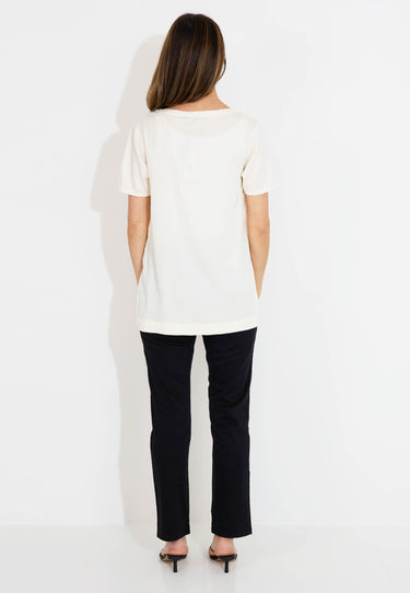 KIMMIN SNAKE JACQUARD TEE - Off white