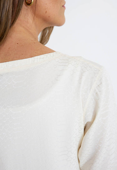 KIMMIN SNAKE JACQUARD TEE - Off white