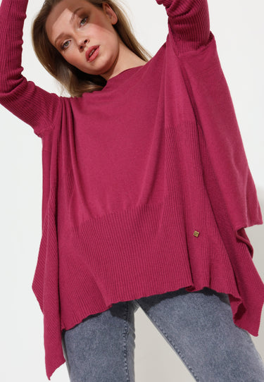 TRICOT MISTO CACHEMIRE - Cerise