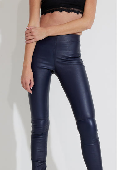 LEGGING LEATHER STRETCH - Dark blue