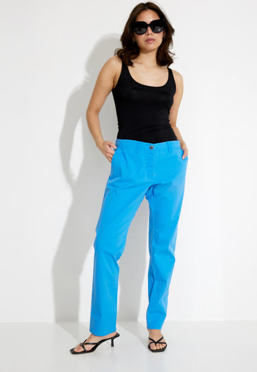 09054 PANTALONE CHINO GABARDINA STR - Blå