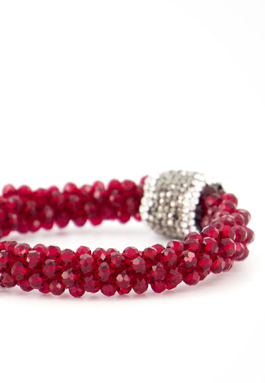 Strass-Vinyl-Charm-Accessoires / Armband - Burgund