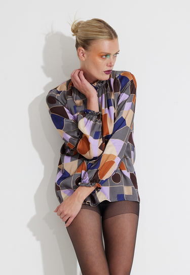VALETTA BLOUSE BLUS - Deco print