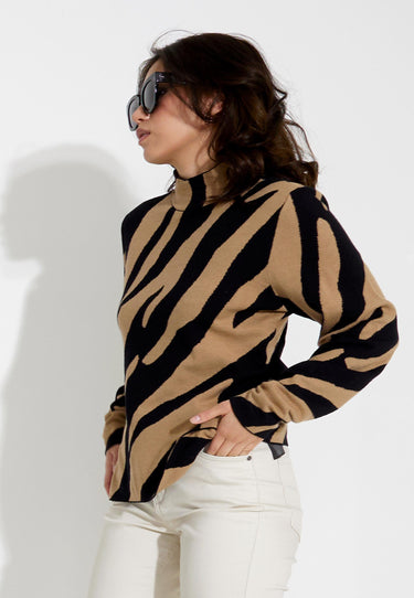 JACQUARD TURTLENECK - Zebra