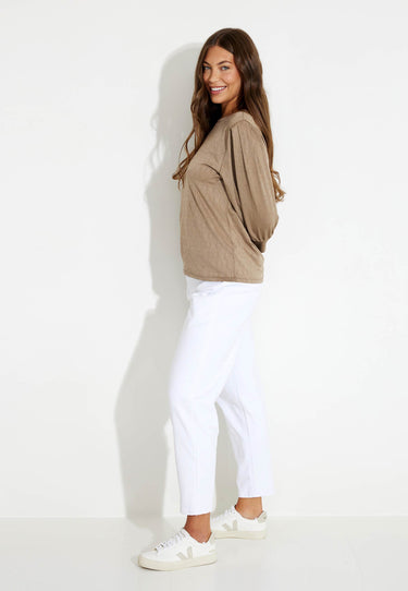 BLOUSE PUFF SLEEVES - Desert Taupe