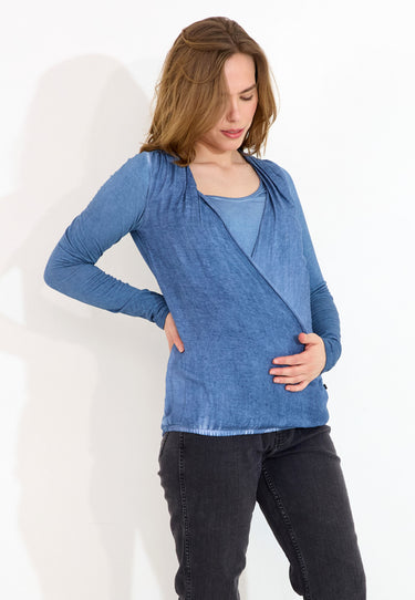 MAMMA-TRÖJA WRAP NURSING - blue