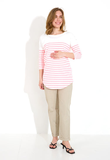 MAMMA-TRÖJA - Pink Off White Randig