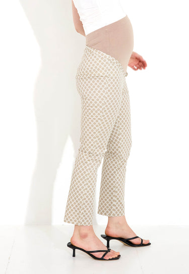MAMMA-BYXOR OVERBUMP - sand white print