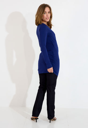 GRAVIDKLÄNNING LÅNGÄRMAD - Cobolt Blue