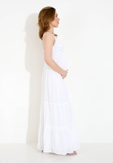 GRAVIDKLÄNNING BOHEMIAN FRILL - Vit