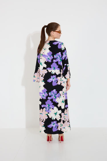 HANNI LONG DRESS - Purple Art Flower