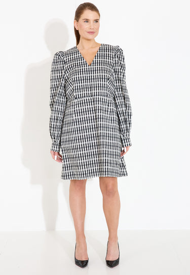 AOIFE DRESS - Black White Suckercheck
