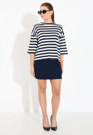 TOP SOFT STRIPES - Ecru / Navy