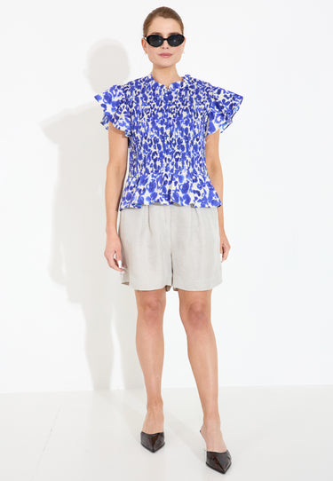 STRETCH TOP - Floating Flower Purple