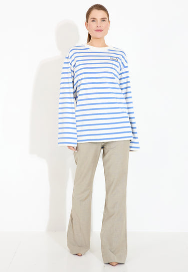 JEEVANA TOP - Blue Ebb Whisper Stripe