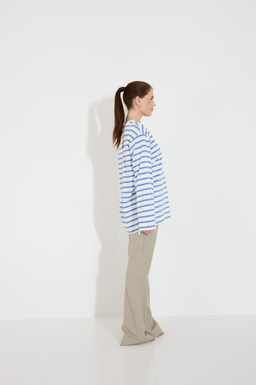 JEEVANA TOP - Blue Ebb Whisper Stripe
