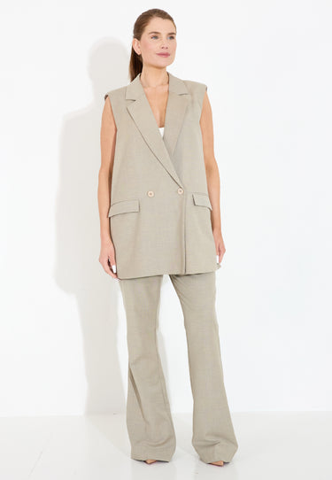 TAILORED VEST WITH DETAILS - Beige