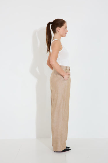 KIMORA PANT - Sand Heeringbone