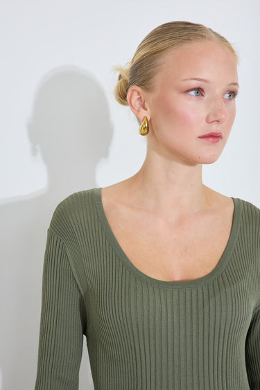 SAEVE LS DRESS - Dusty Olive
