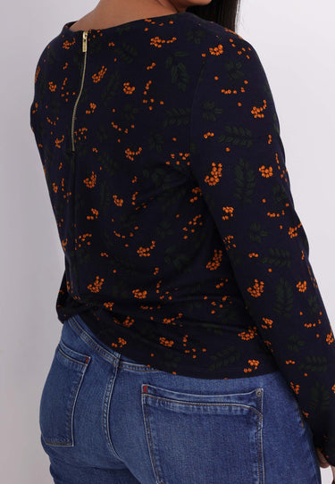MARIE TOP - navy print