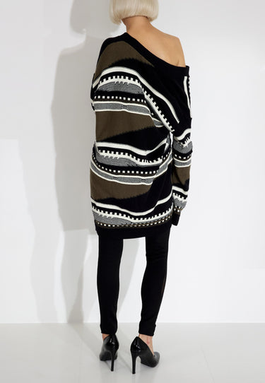 VERONIC CARDIGAN - Black white