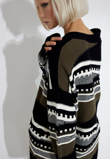 VERONIC CARDIGAN - Black white