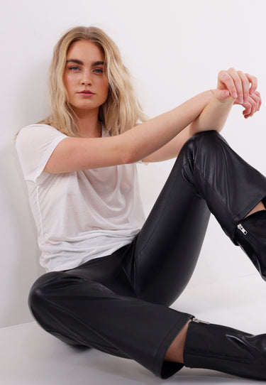 SHIELA IMITATION LEATHER - Black