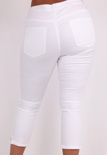ALVA CAPRI - Capri pants - Chalk white