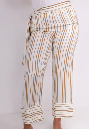 WIDE LEG TROUSERS - Vit