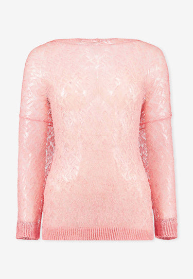 BOAT NECK SWEATER - Pink