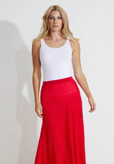 KNITTED SKIRT - Röd