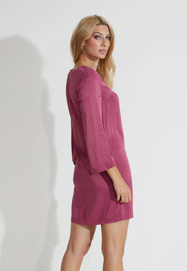 ENVER SATIN DRESS - Red